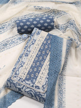 Printed Cotton Blend Blend Unstitched Suit Piece With Dupatta